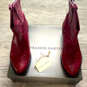 Franco Sarto Red Cowboy Booties